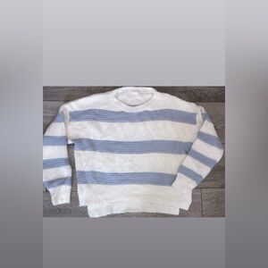 Kirundo Medium Sweater Blue White Striped Super Soft Acrylic Polyester Long Sl